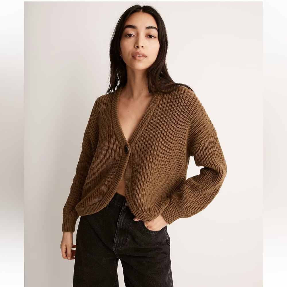Madewell | Brown Shirttail Cardigan Sweater XXS